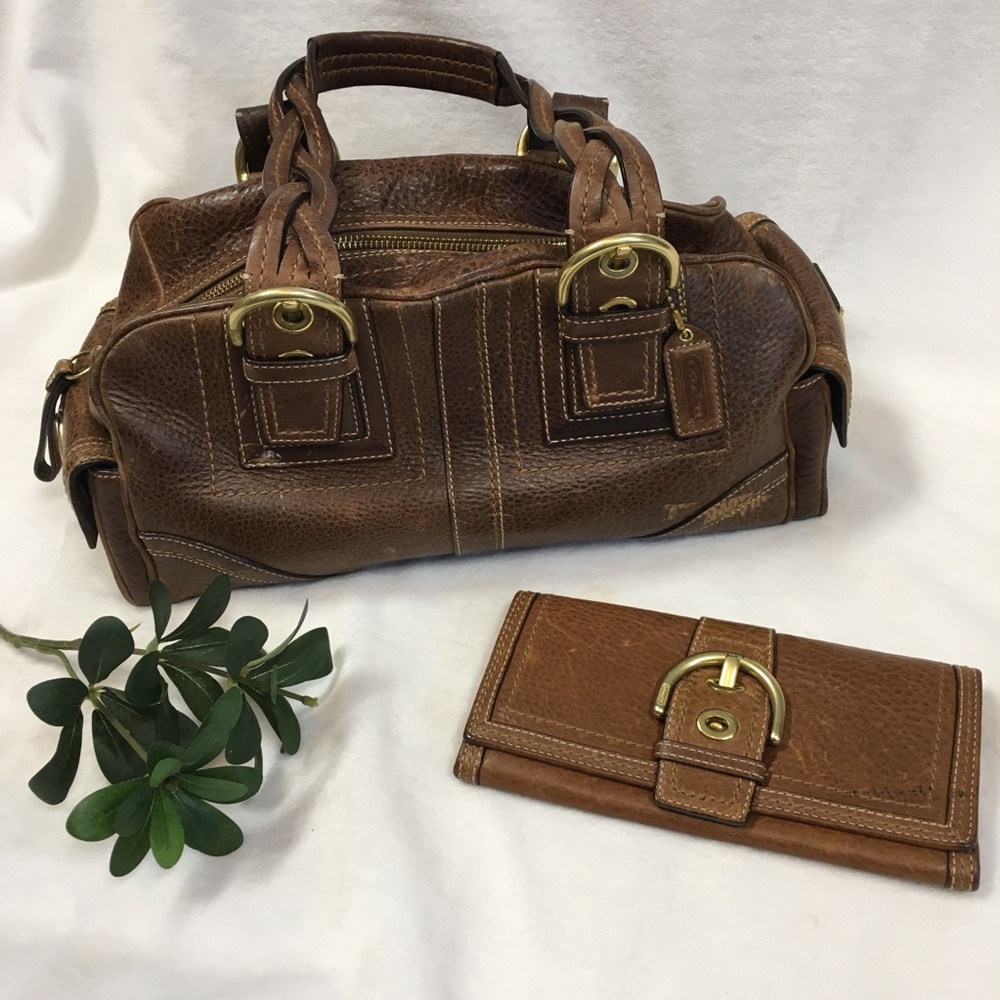 Vintage Coach Pebble Leather 2 pc